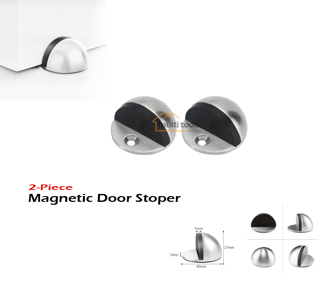 2 Pcs Magnetic Door Stoper